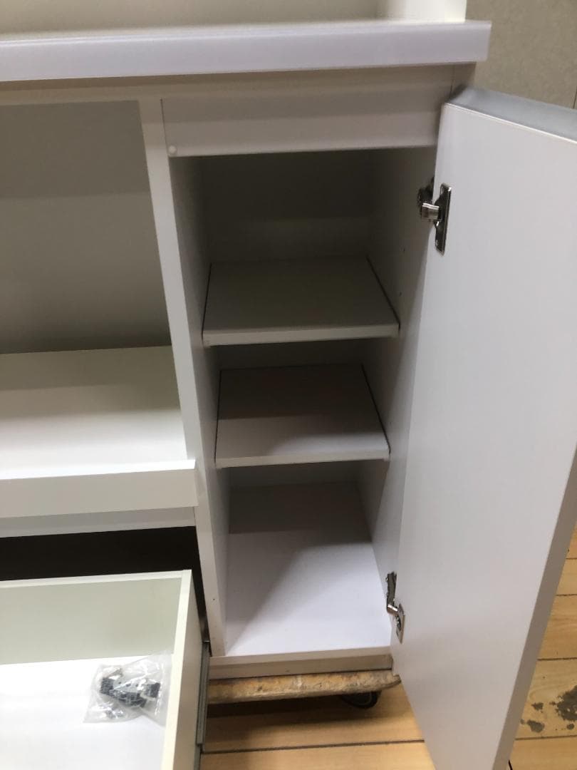 美品 食器棚 大川家具 レンジ台 コンセント付 キッチンボード250525-2