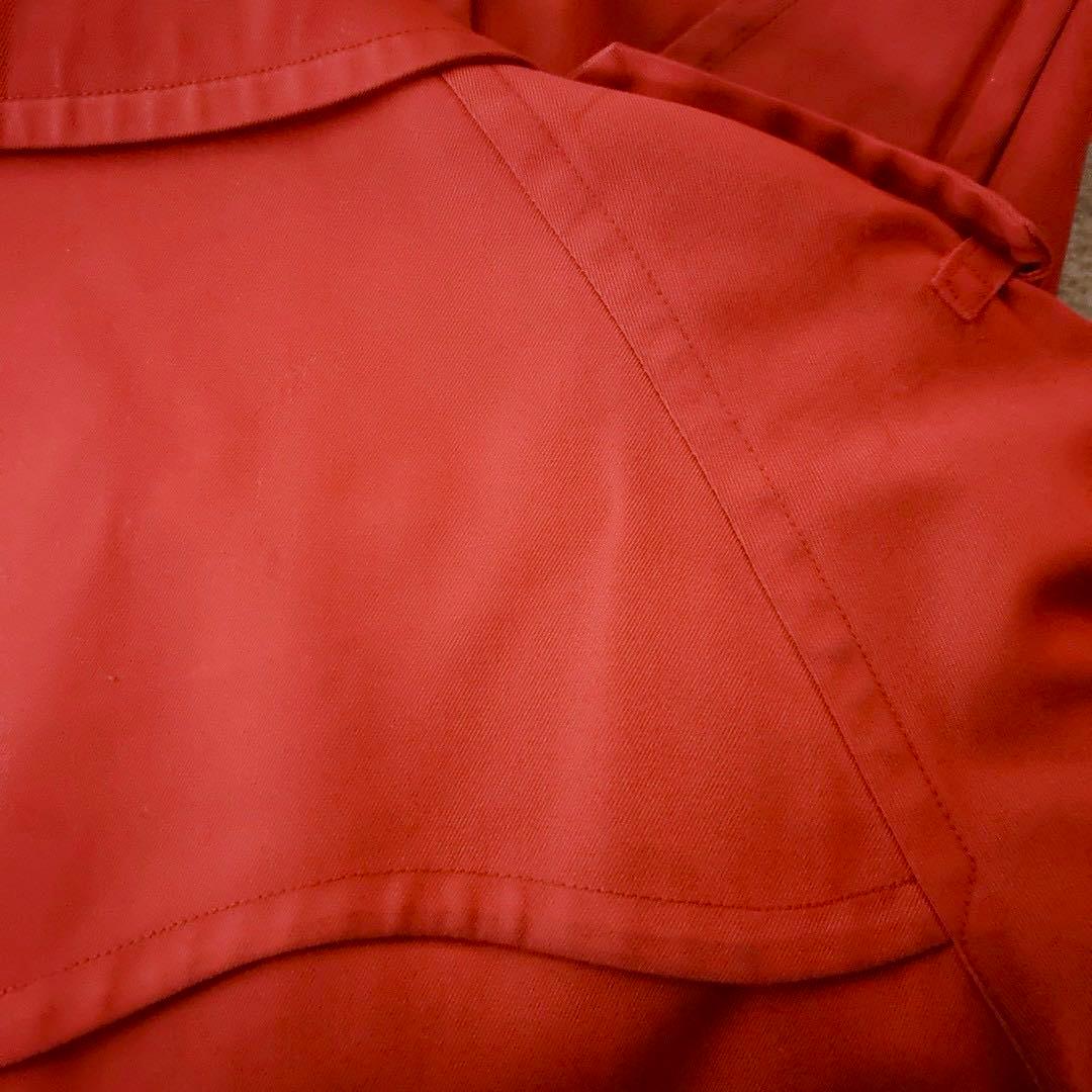 稀少✨バーバリー　トレンチコート　ロング　ダブル　ベルト　赤　ノバチェック　L