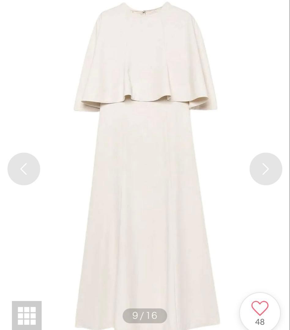 【美品】anuans 2way ケープナローワンピース M IVORY