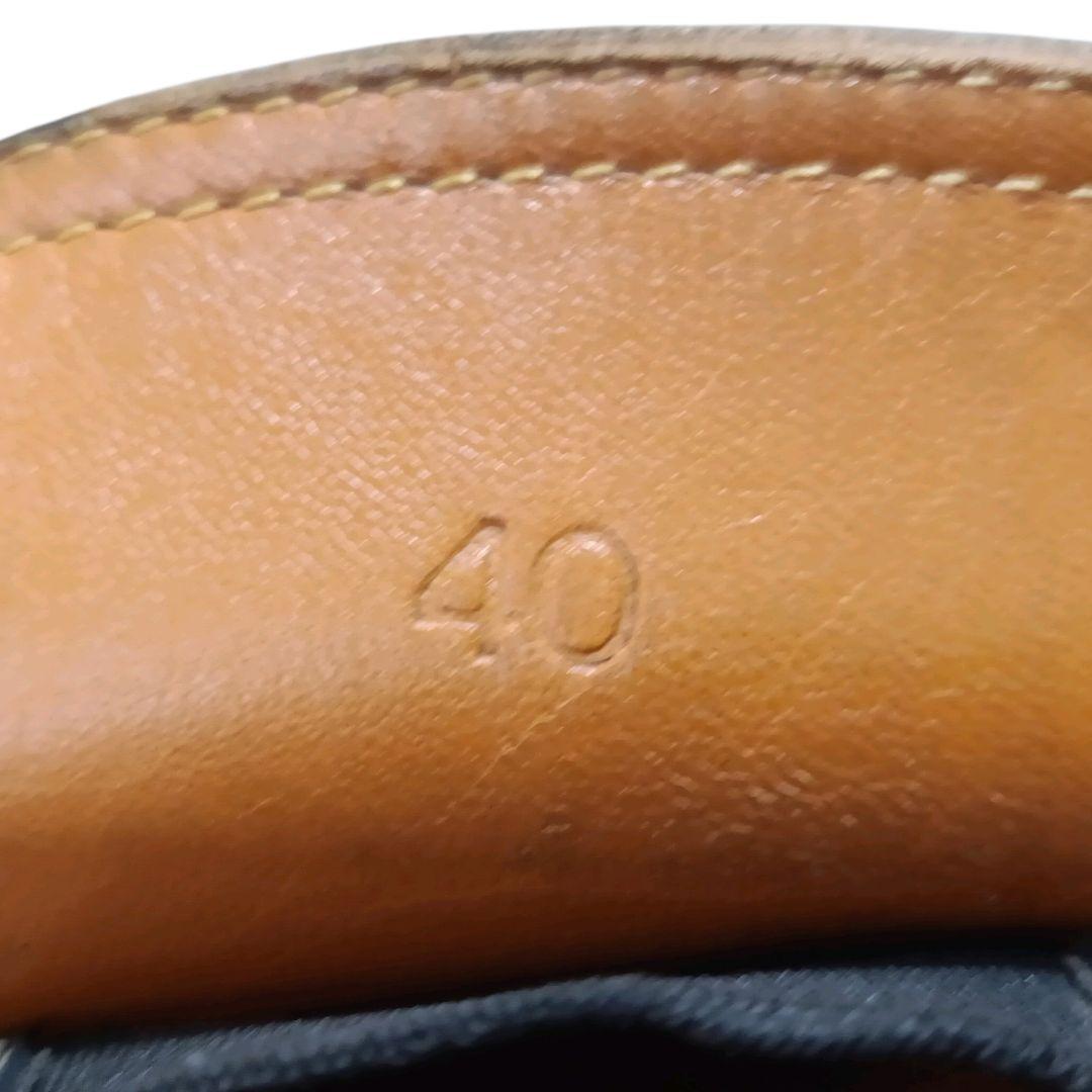 現行ロゴ✨HERMES ターボ スリッポン 黒 40 イタリア製