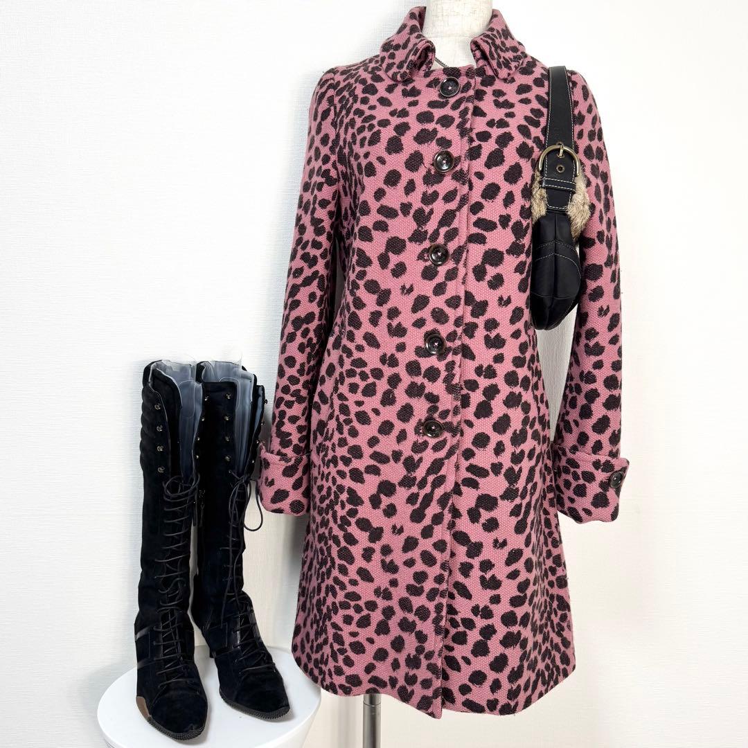 y2k❤️ HYSTERIC GLAMOUR レオパード柄 ステンカラーコート