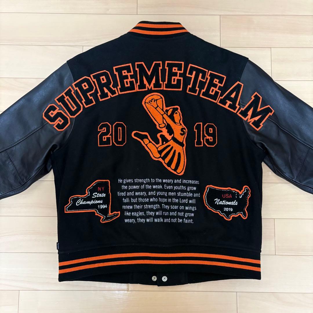 Supreme 19AW Team Varsity Jacketスタジャン L
