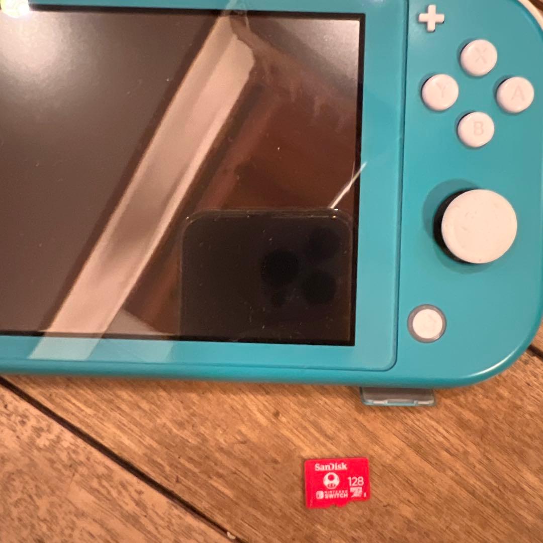 ニンテンドースイッチLite ターコイズ 充電器マイクロSDカード付き 箱無