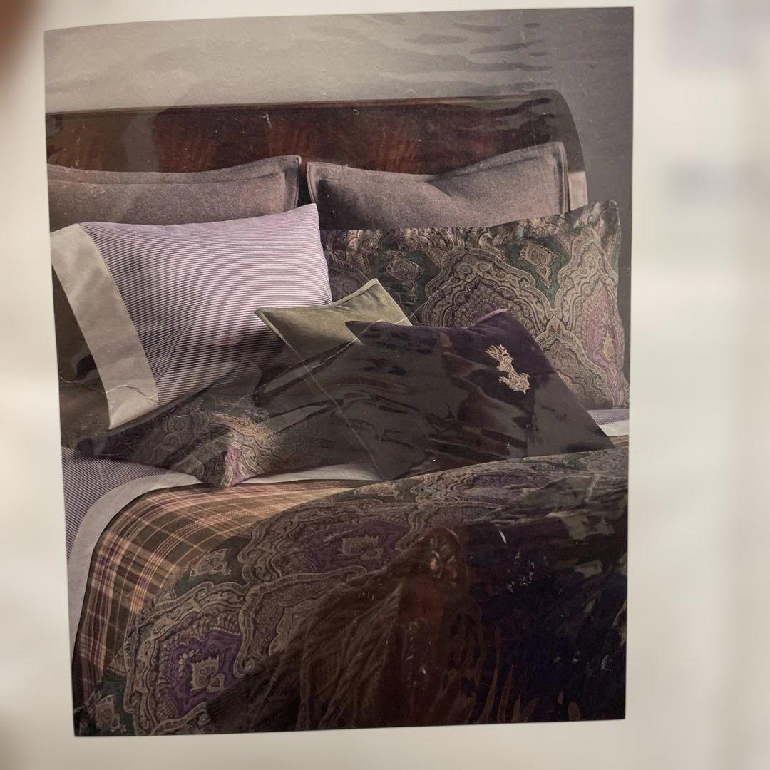 新品未使用 ラルフローレン 枕カバー バーガンディ　2点セット