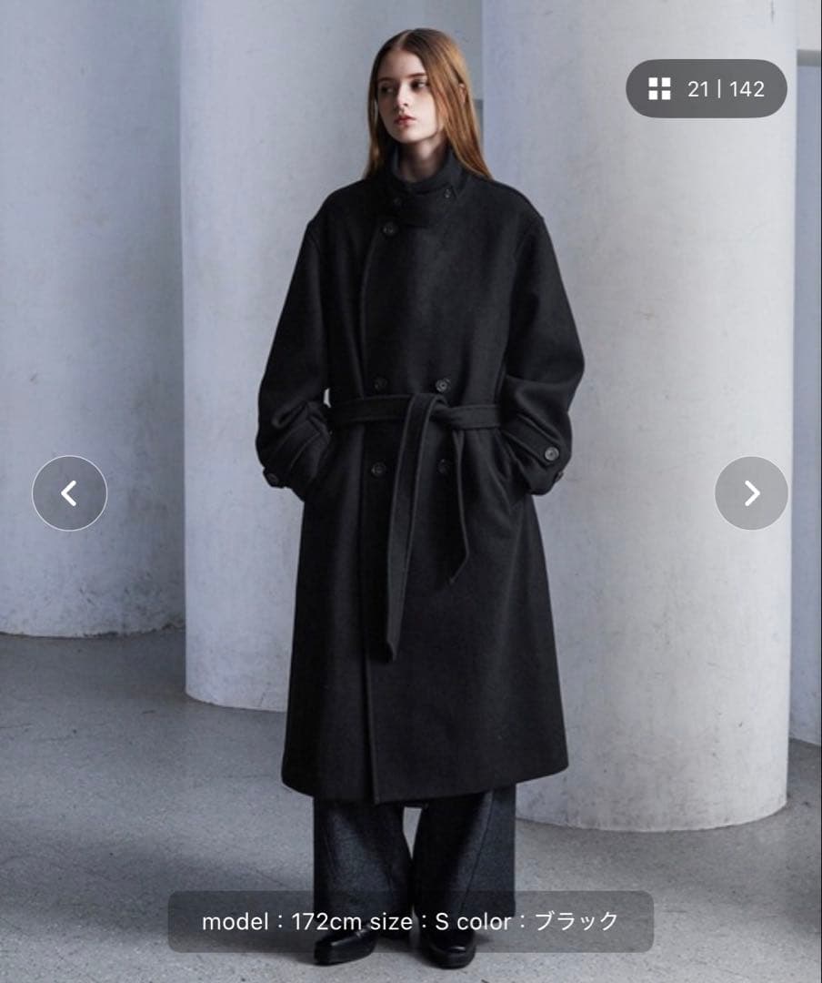 CLEL ウールブレンドテックメルトンダブルチェスターコート　CLELコート