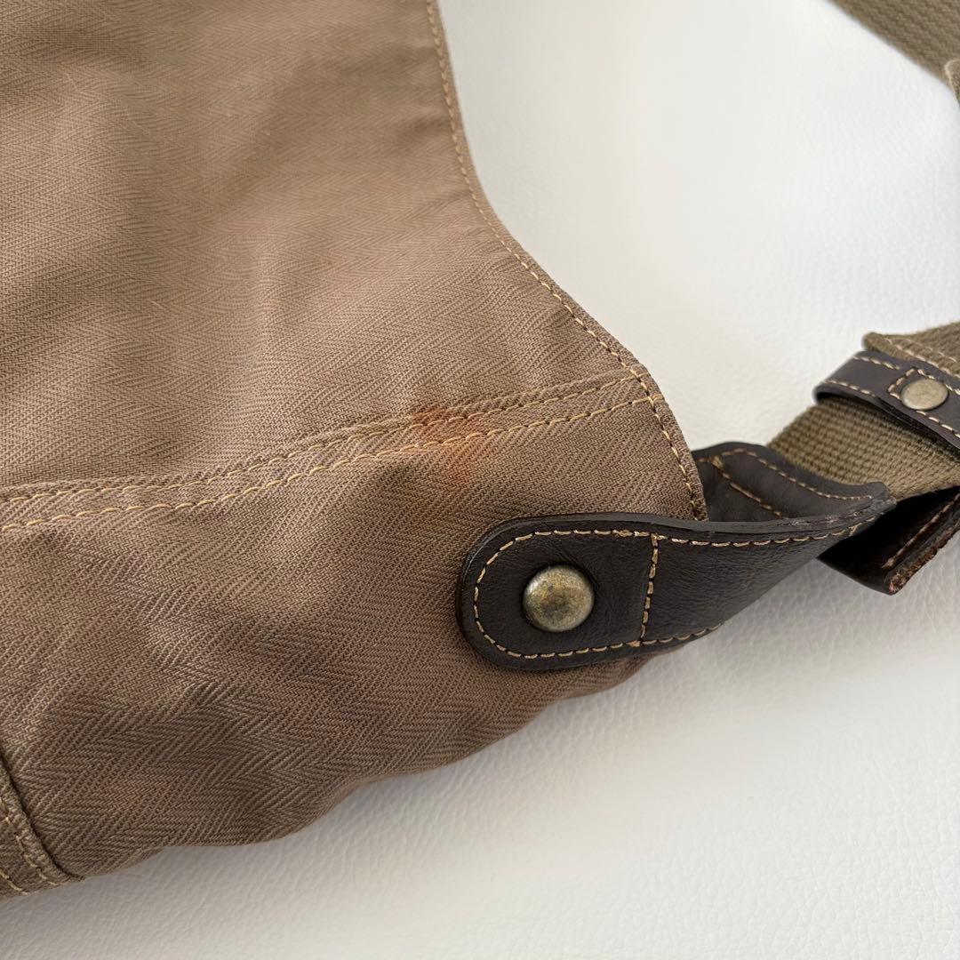 Y2K バーバリーブルーレーベル ワンショルダーバッグ キャンバス レザー 刺繍