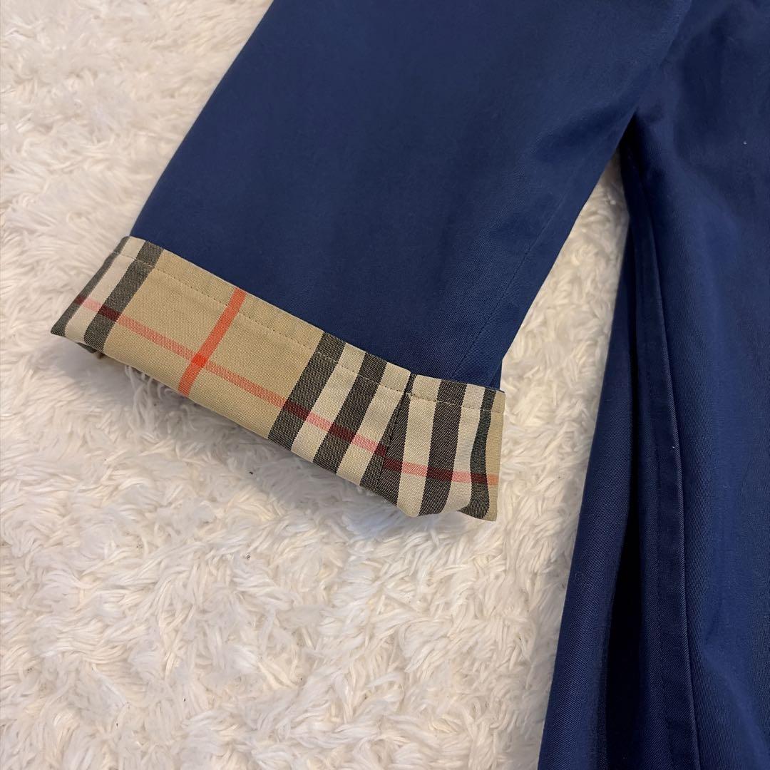Burberrys 美品✨ステンカラーコート　ビンテージ　ネイビー ノバチェック