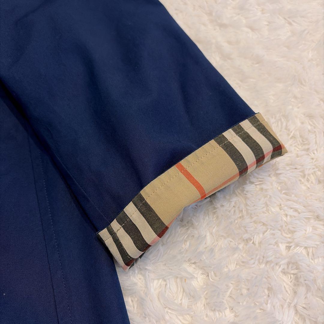 Burberrys 美品✨ステンカラーコート　ビンテージ　ネイビー ノバチェック