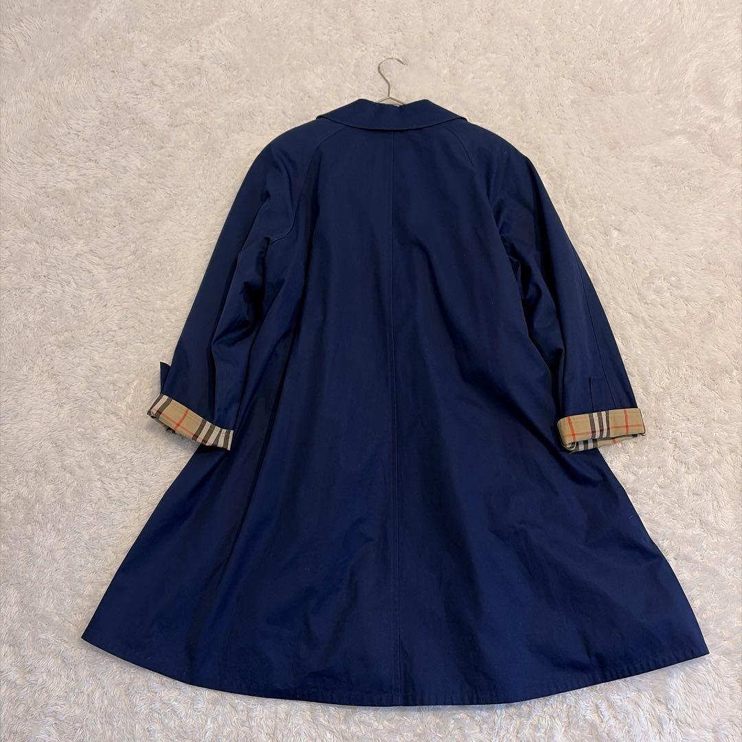 Burberrys 美品✨ステンカラーコート　ビンテージ　ネイビー ノバチェック