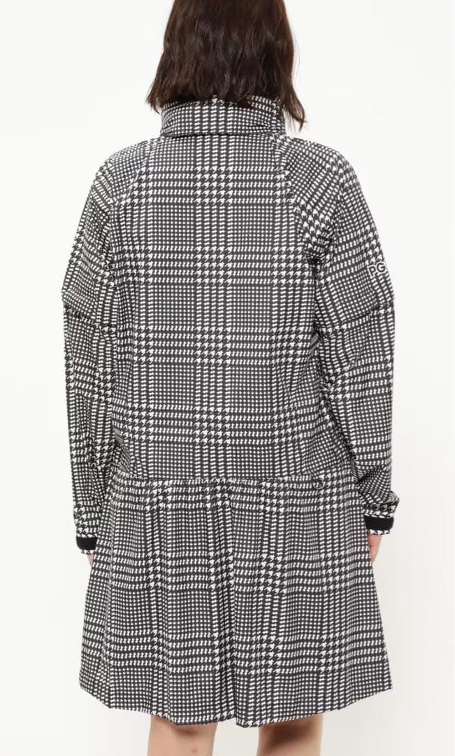 新品　パーリーゲイツ　ワンピース　レインウェア　千鳥柄　ストレッチ　サイズ1