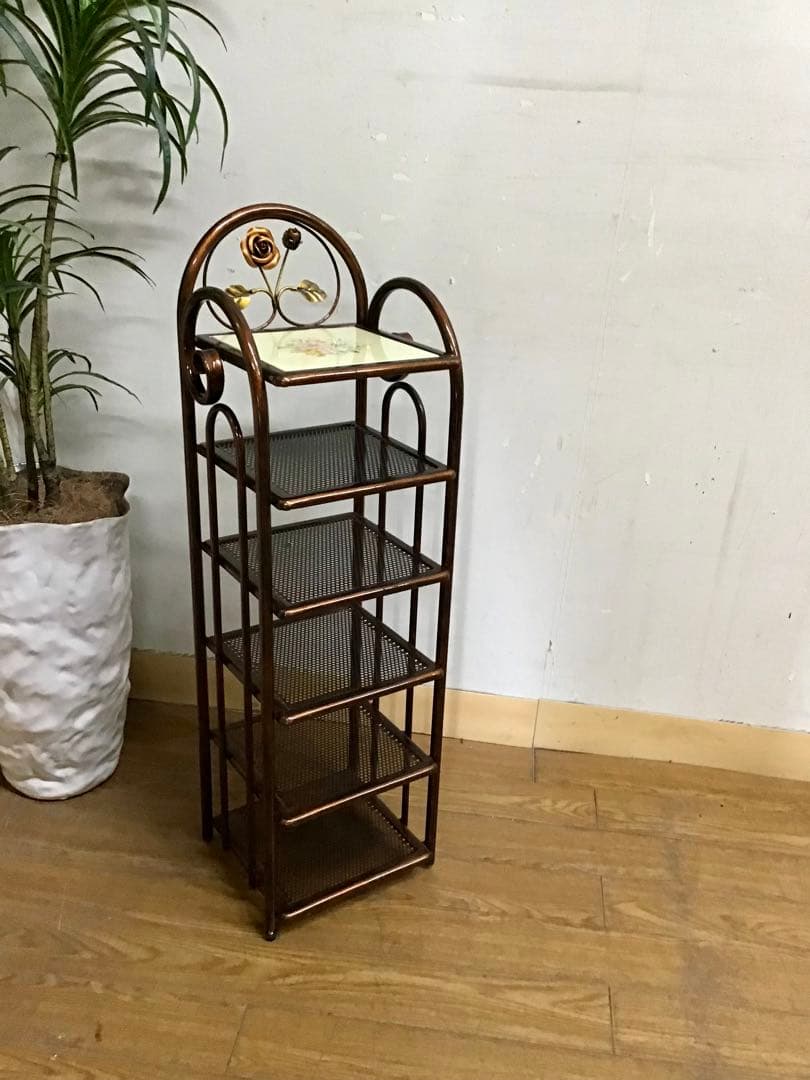 かっちゃん☆管315☆イタリア製☆アイアン製☆薔薇モチーフ☆スリッパラック