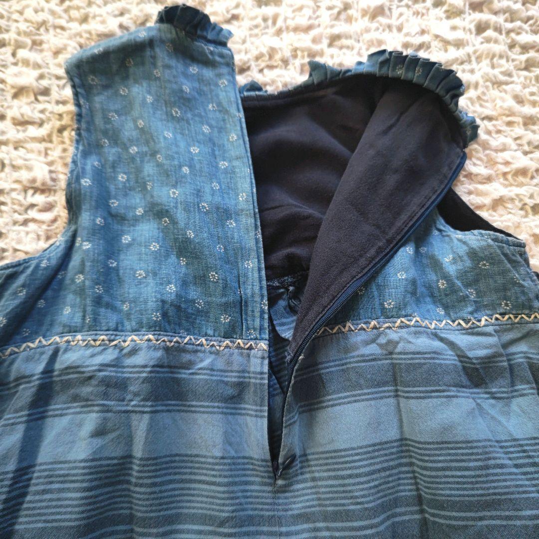 KAPITAL　インディゴ　変形デザイン　ピコフリル　バルーン　オールインワン