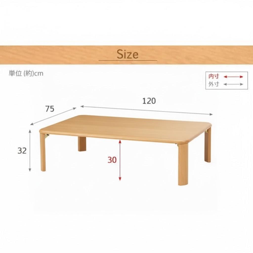 フォロー割【新品】折りたたみ式　テーブル　幅120　コンパクト収納　シンプル