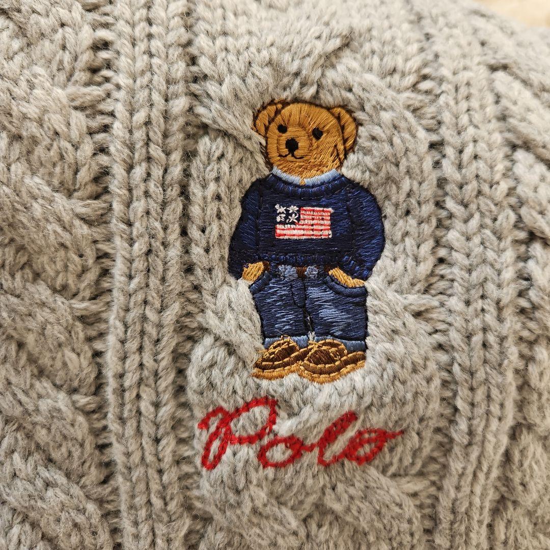 美品　Polo Ralph Lauren ポロベア　ケーブル編みニット　マフラー