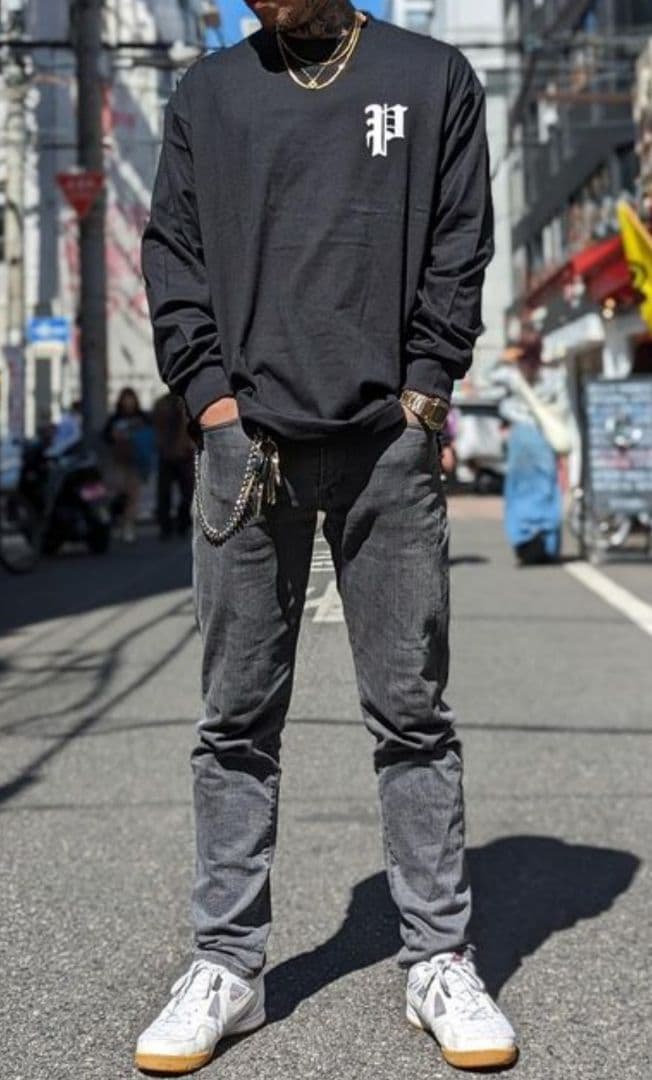 【PHATRNK✙ファットランク】 Old Pロゴ 長袖 M 黒