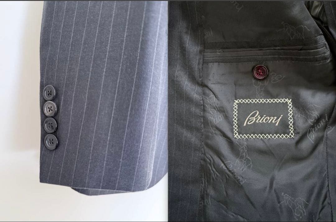 【新品/定価93万5000円/付属品付】ブリオーニ　グレー　スーツ　セットアップ