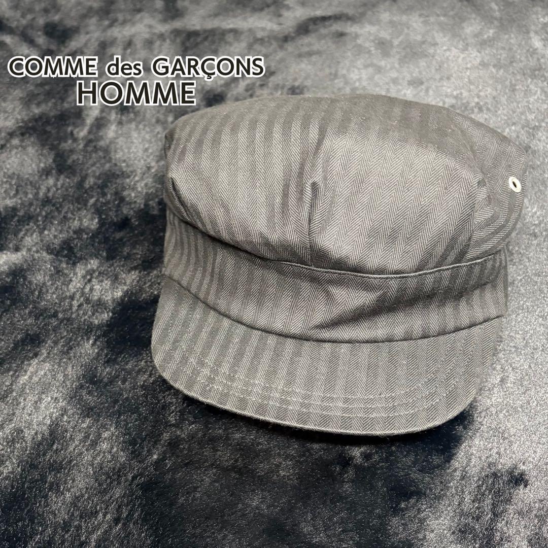 COMME des GARÇONS HOMME ストライプキャスケット BLK