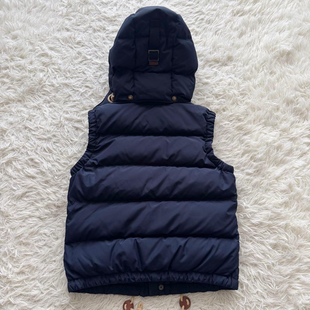 【ポロラルフローレン】 ダウンベスト ポニー フード ジップアップ M 紺