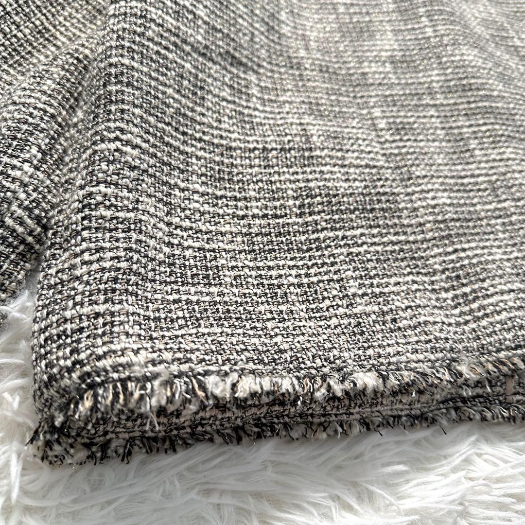 【美品】 SHIPS　スラブ ツイード ノーカラー ジャケット　パールボタン