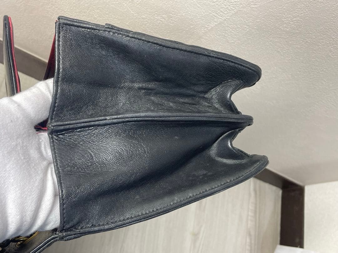 CHANELデカマトラッセ シングルフラップ ダブルチェーン ショルダーバッグ