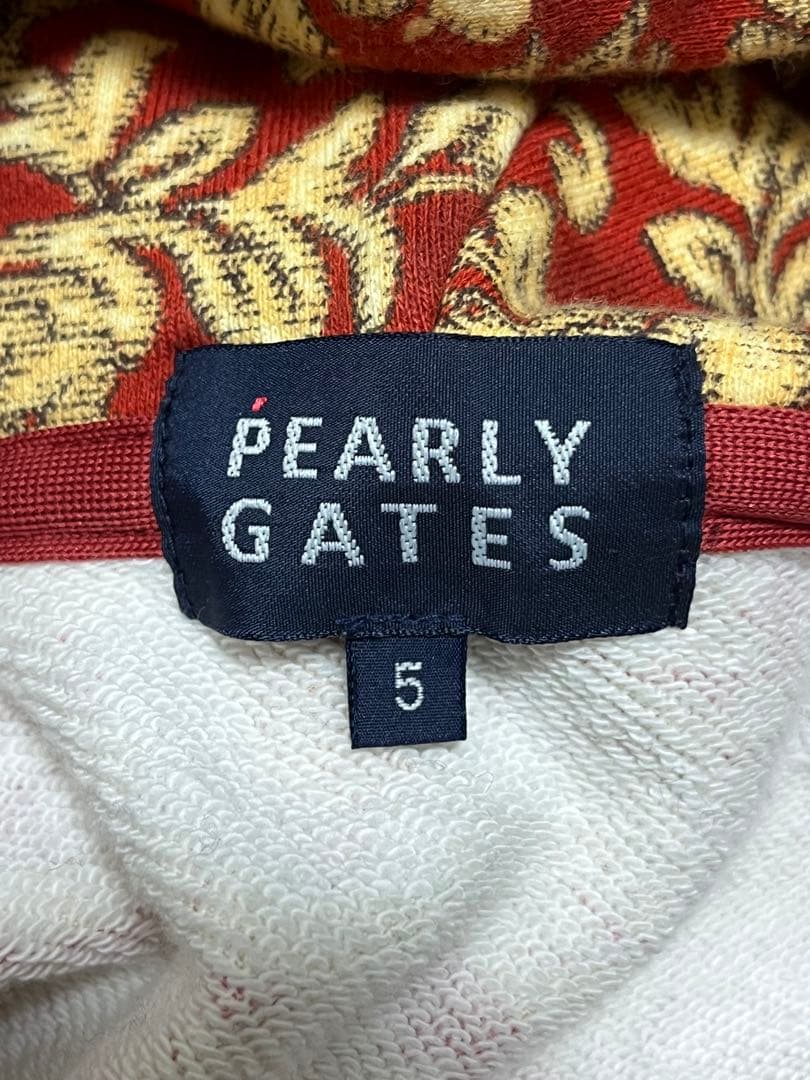 パーリーゲイツ　バロック総柄　スウェットパーカー　/5　ストレッチ　ナンバリング