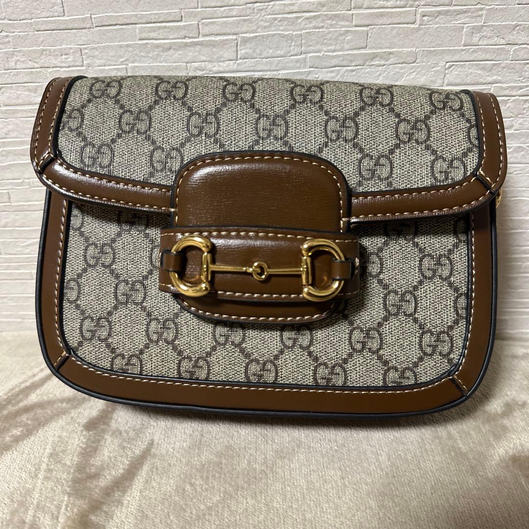 GUCCI GGパターン ショルダーバッグ ベージュ/ブラウン