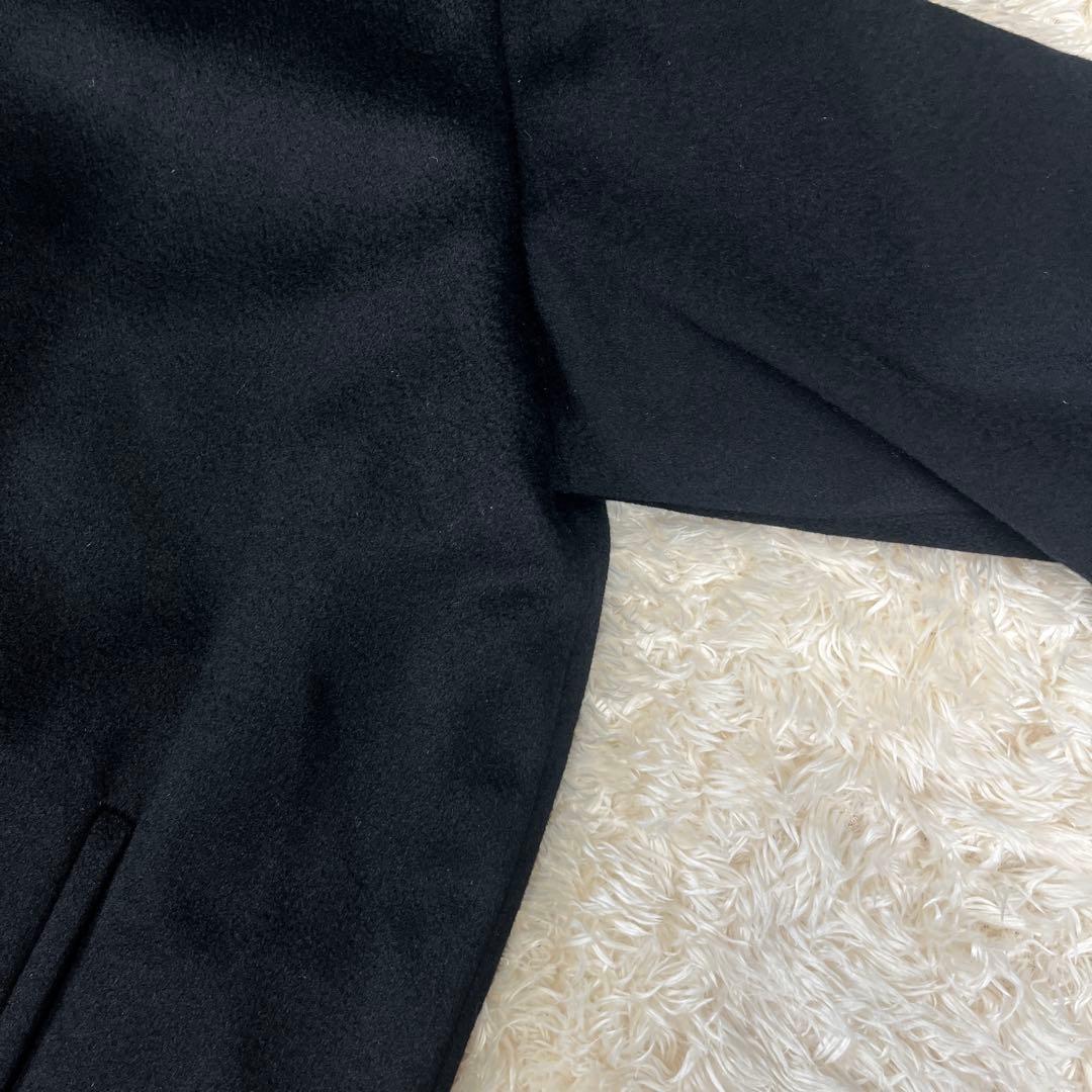 BALMAIN バルマン カシミヤ100% 裏地シルク ロングコート Mブラック