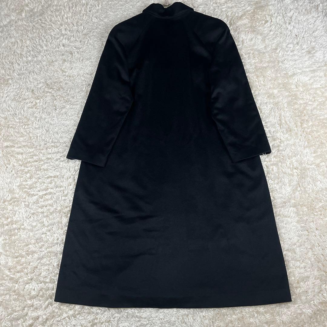 BALMAIN バルマン カシミヤ100% 裏地シルク ロングコート Mブラック