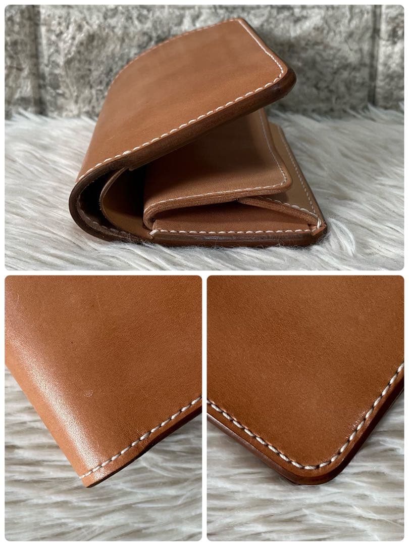 【新品未使用】ガイア2096 栃木レザー　ヌメ革　二つ折り財布