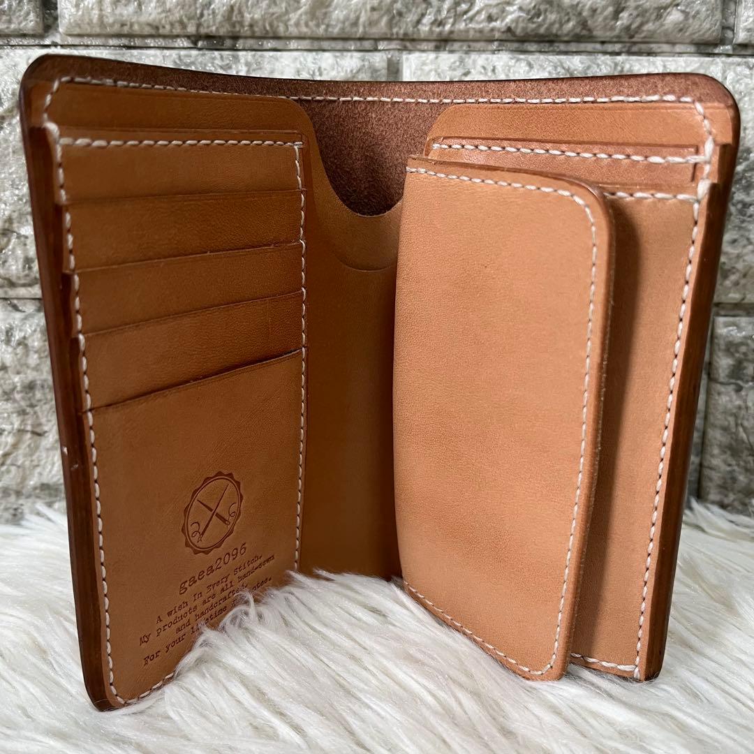 【新品未使用】ガイア2096 栃木レザー　ヌメ革　二つ折り財布