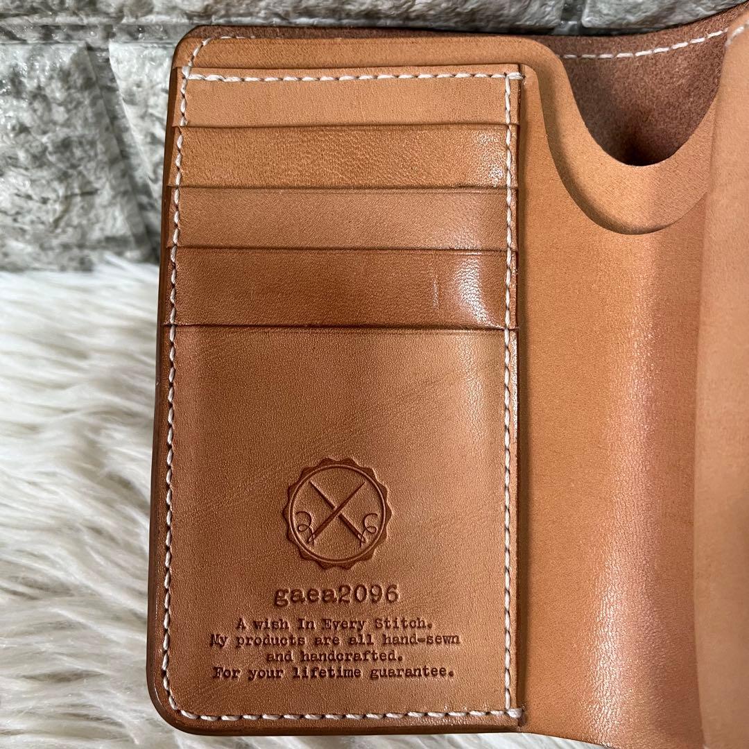 【新品未使用】ガイア2096 栃木レザー　ヌメ革　二つ折り財布