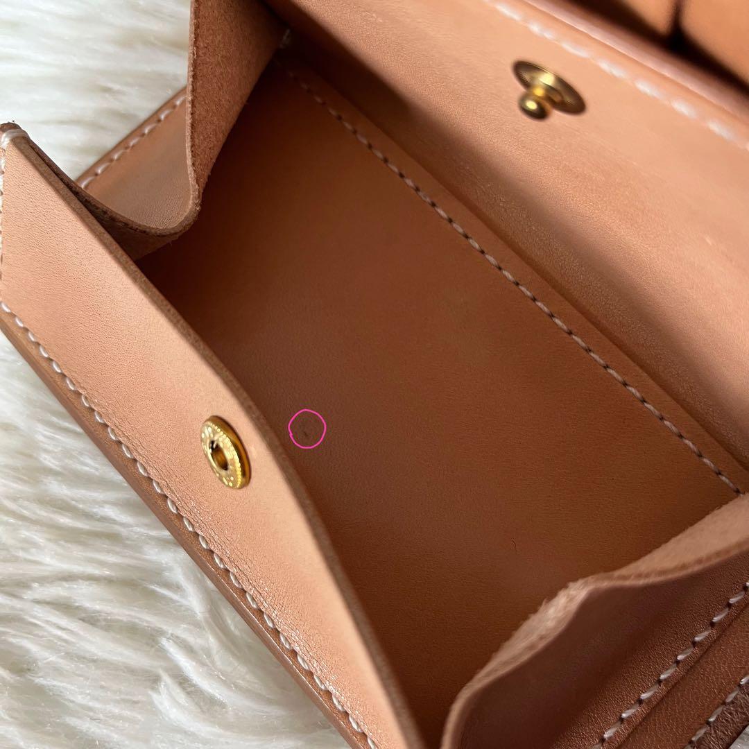 【新品未使用】ガイア2096 栃木レザー　ヌメ革　二つ折り財布