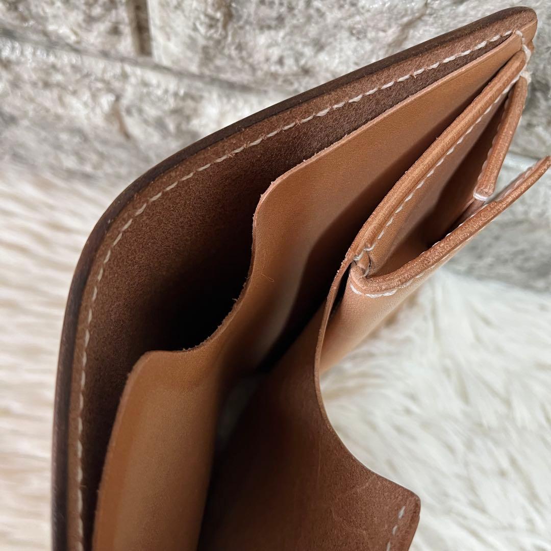 【新品未使用】ガイア2096 栃木レザー　ヌメ革　二つ折り財布