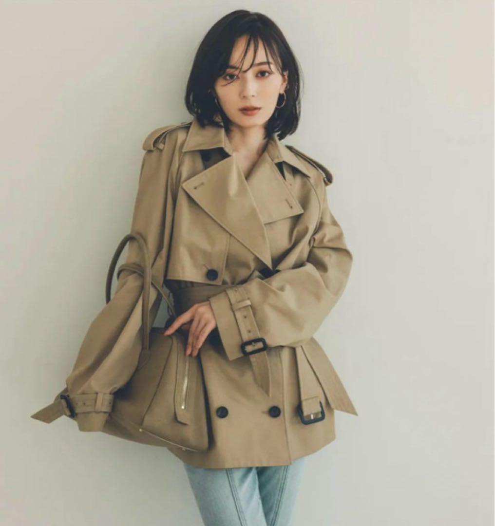 anuansハーフオーバートレンチコート　Sサイズ