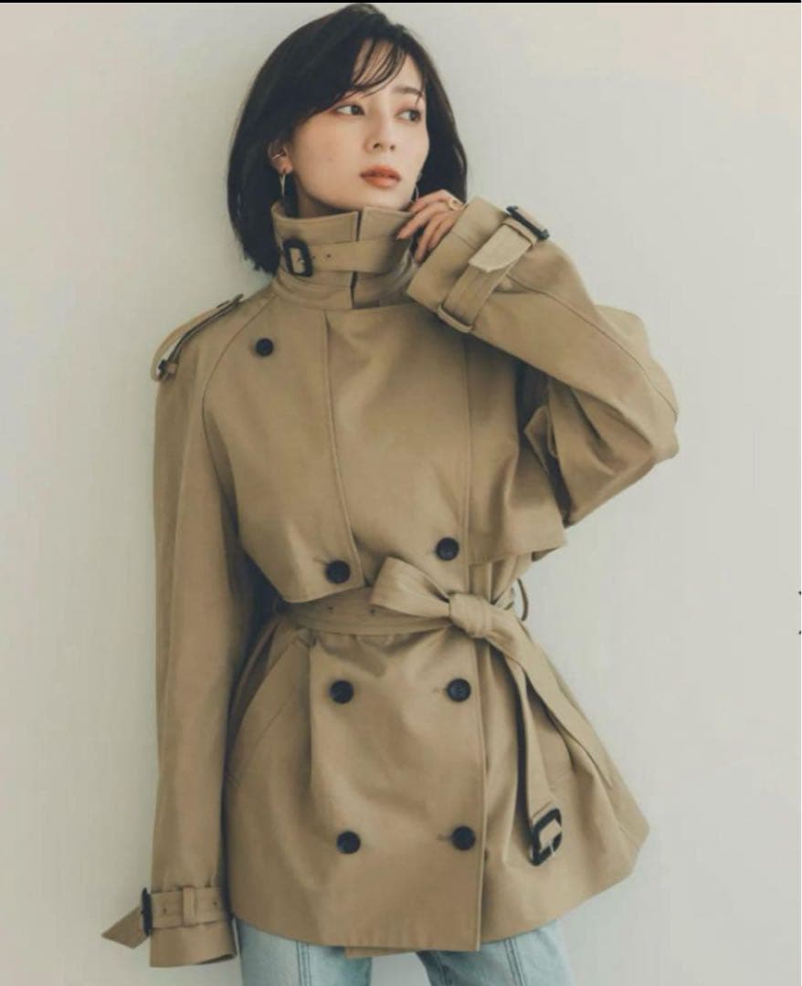 anuansハーフオーバートレンチコート　Sサイズ