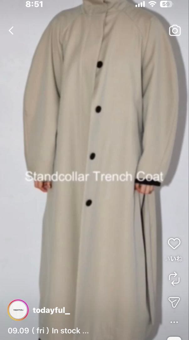 ジャケット・アウター TODAYFUL Standcollar Trench Coat 38