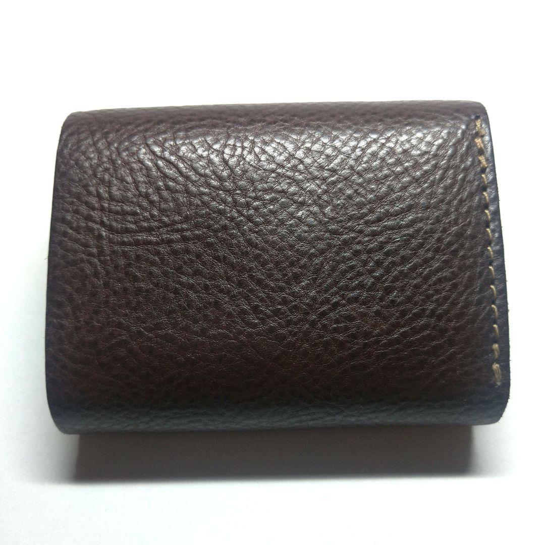 美品　 organ オルガン 三つ折り財布 シボ革 ダークブラウン