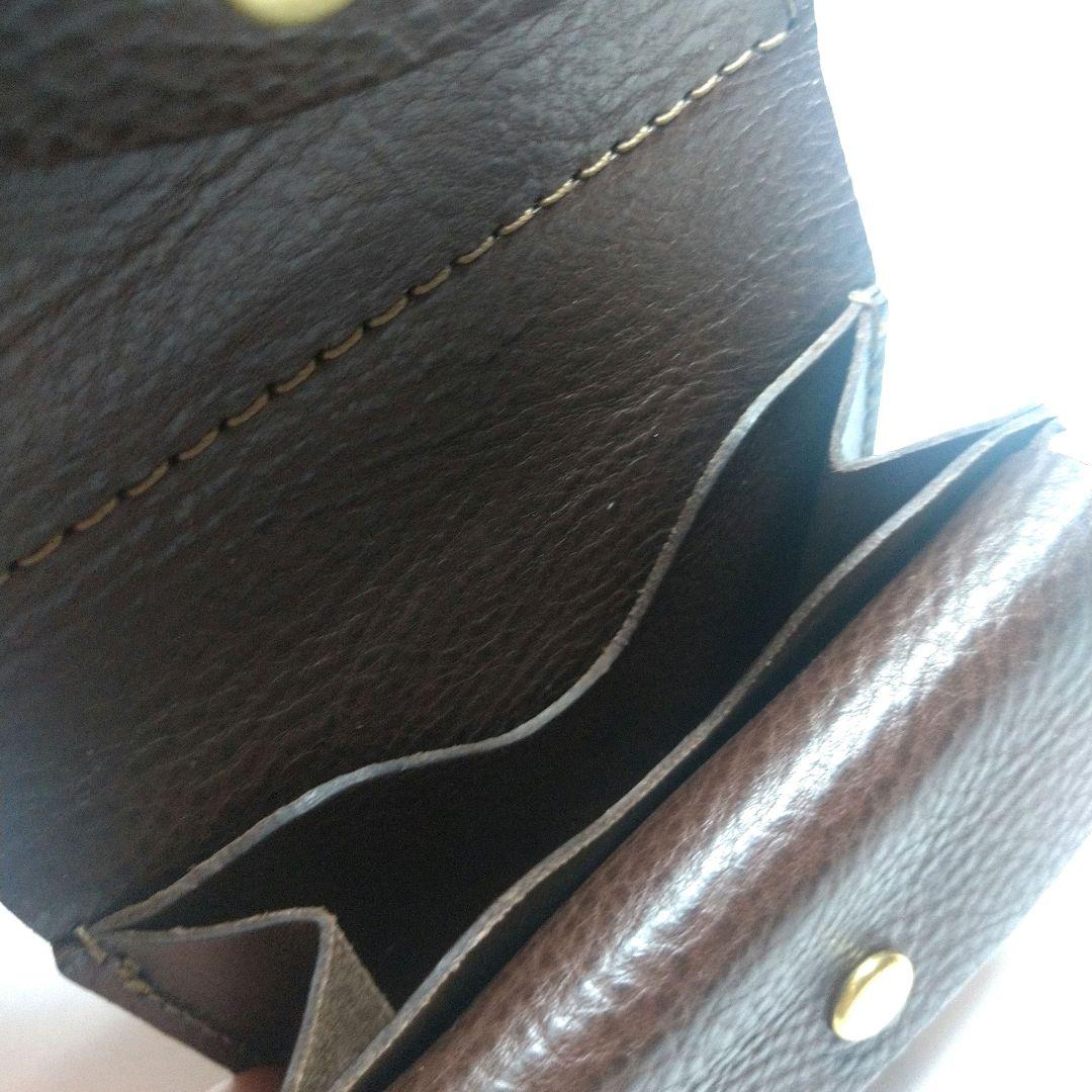 美品　 organ オルガン 三つ折り財布 シボ革 ダークブラウン