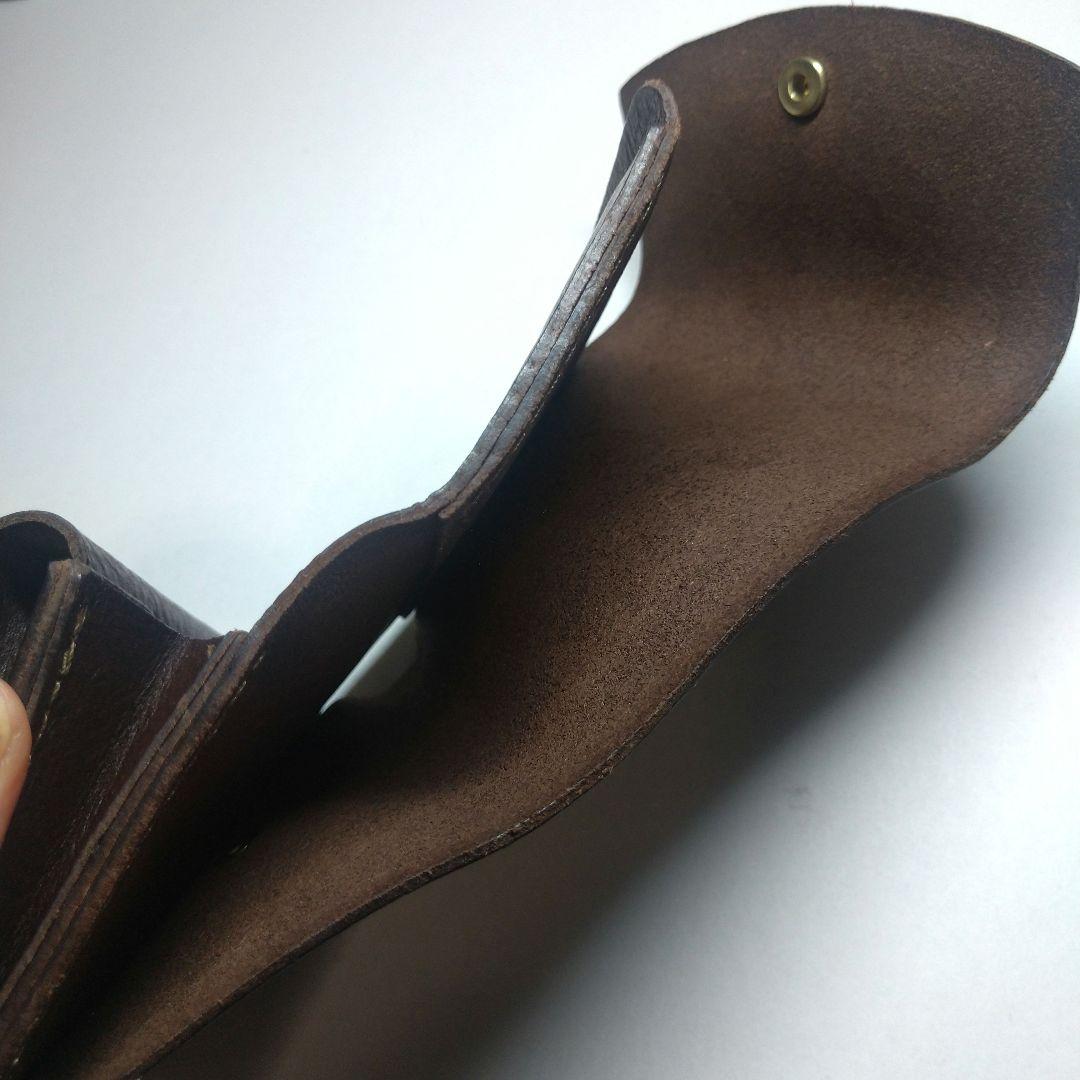 美品　 organ オルガン 三つ折り財布 シボ革 ダークブラウン