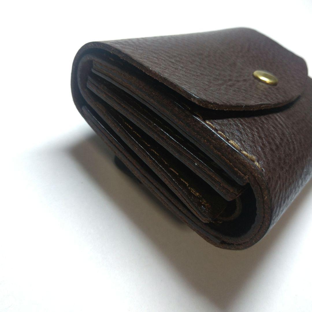 美品　 organ オルガン 三つ折り財布 シボ革 ダークブラウン