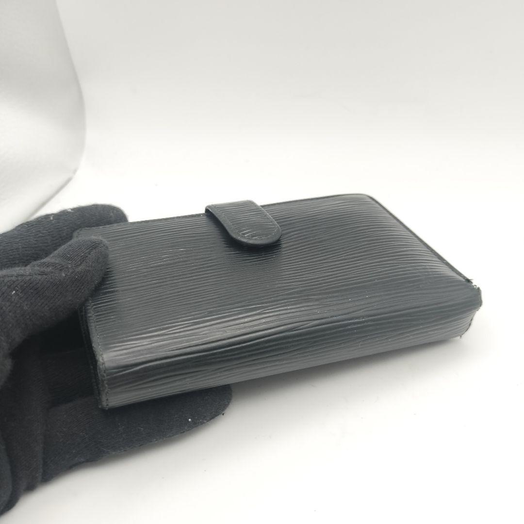 ルイヴィトン　折財布　財布　エピ　ヴィエノワ　がま口　ブラック