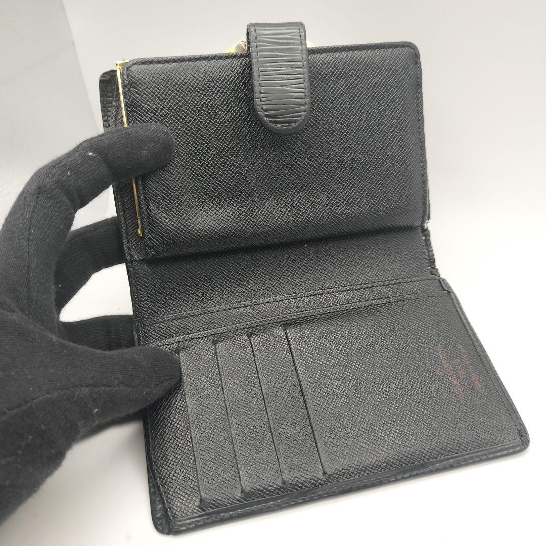 ルイヴィトン　折財布　財布　エピ　ヴィエノワ　がま口　ブラック