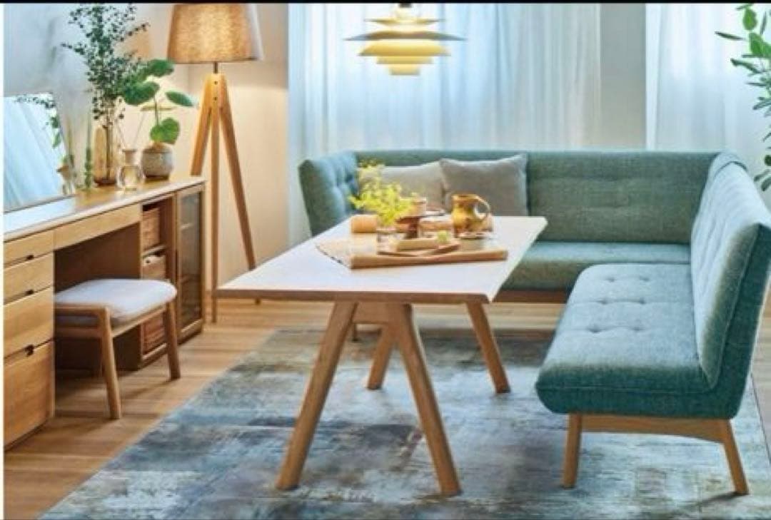 ③テーブルのみ　カフェオーク色(浜本工芸)ソファダイニング