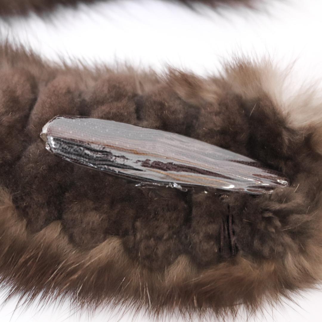 【タグ付き美品✨】ロシアンセーブル　ファーティペット　マフラー　ブラウン　日本製