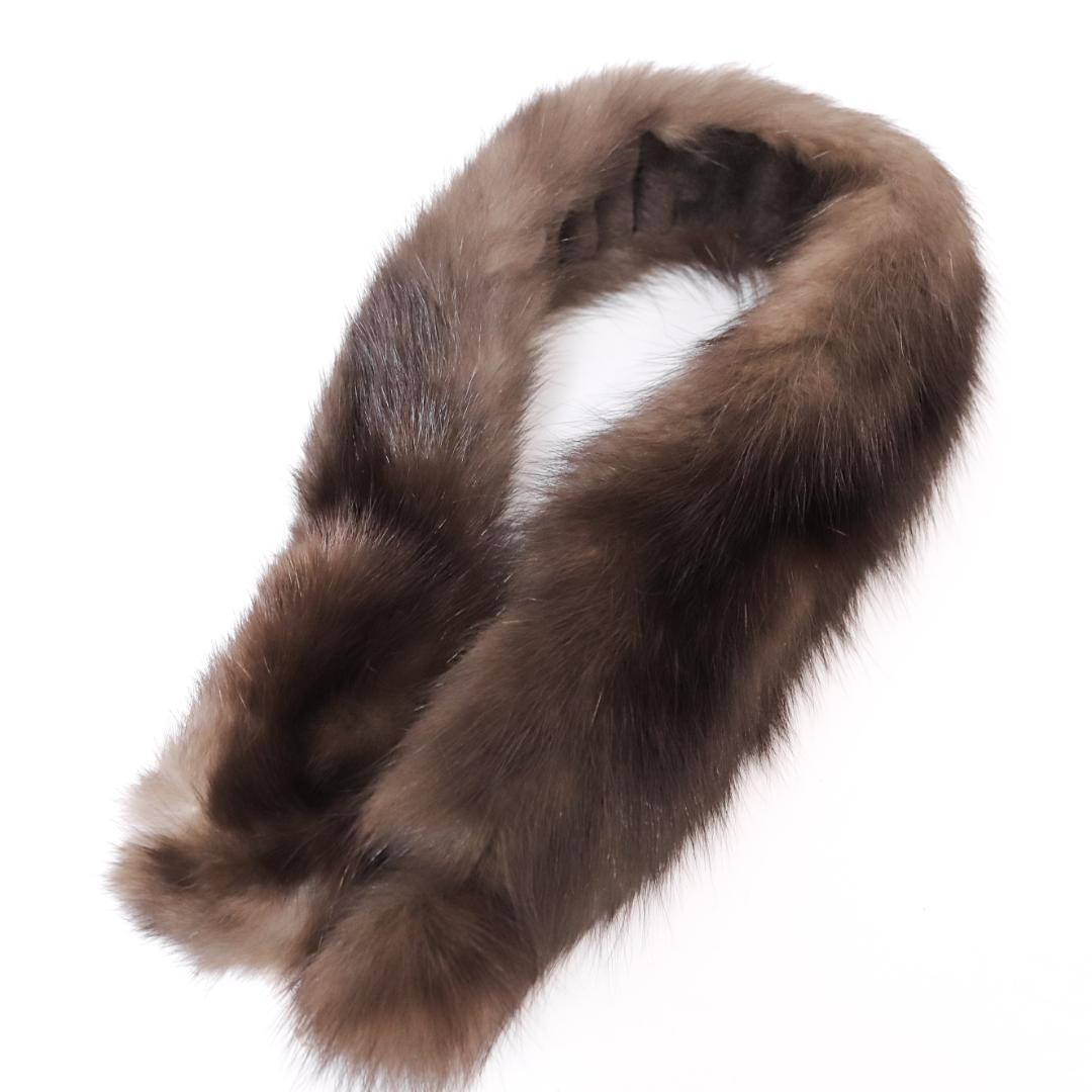【タグ付き美品✨】ロシアンセーブル　ファーティペット　マフラー　ブラウン　日本製