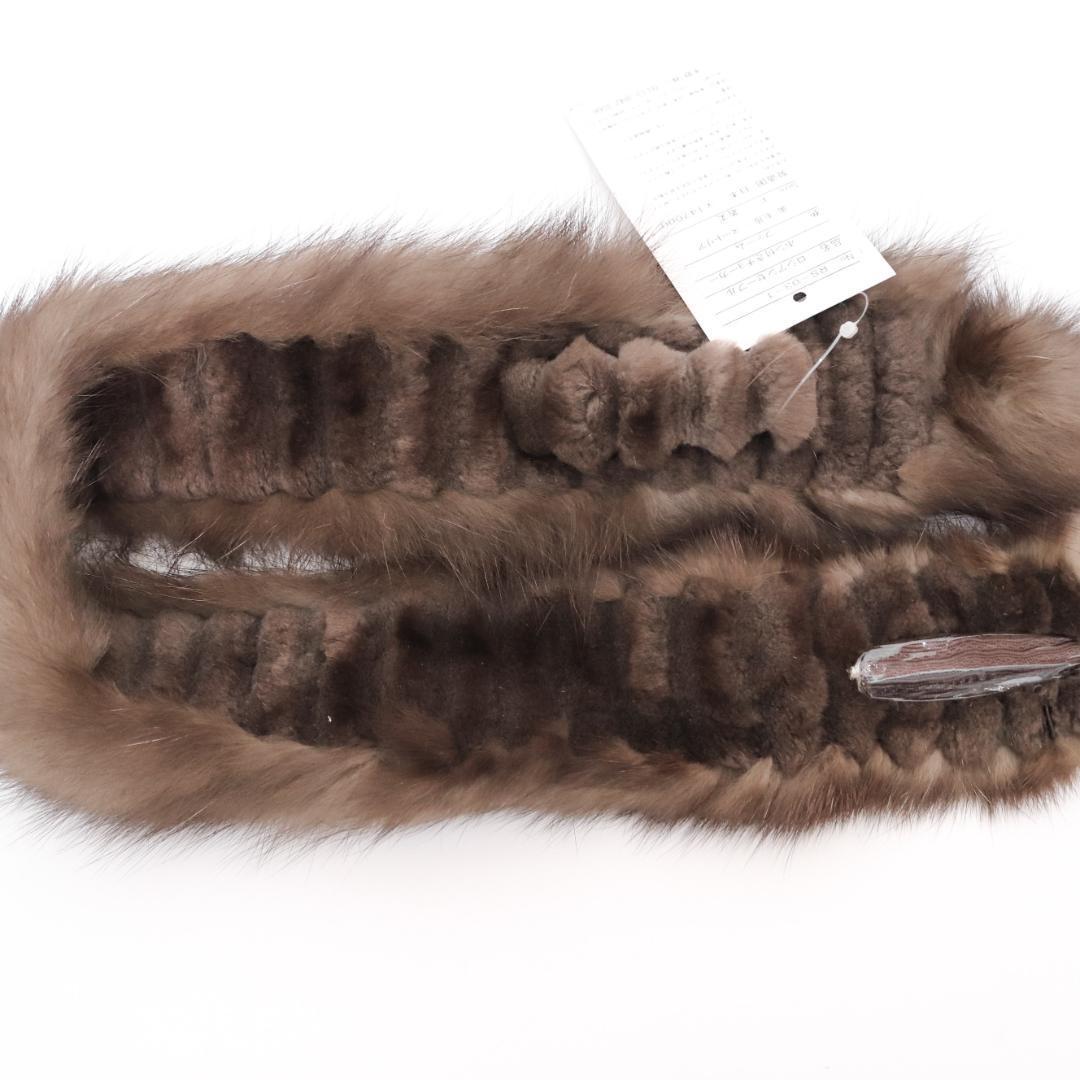 【タグ付き美品✨】ロシアンセーブル　ファーティペット　マフラー　ブラウン　日本製
