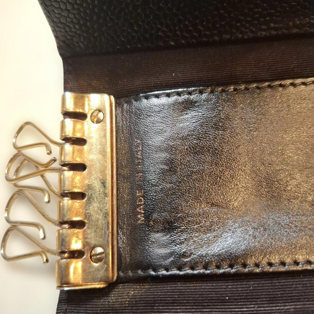 CHANEL ブラック キーケース　キャビアスキン