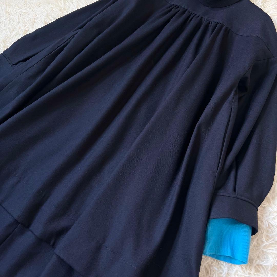 ENFOLD エンフォルド Aライン ニット レイヤードドレス ワンピース