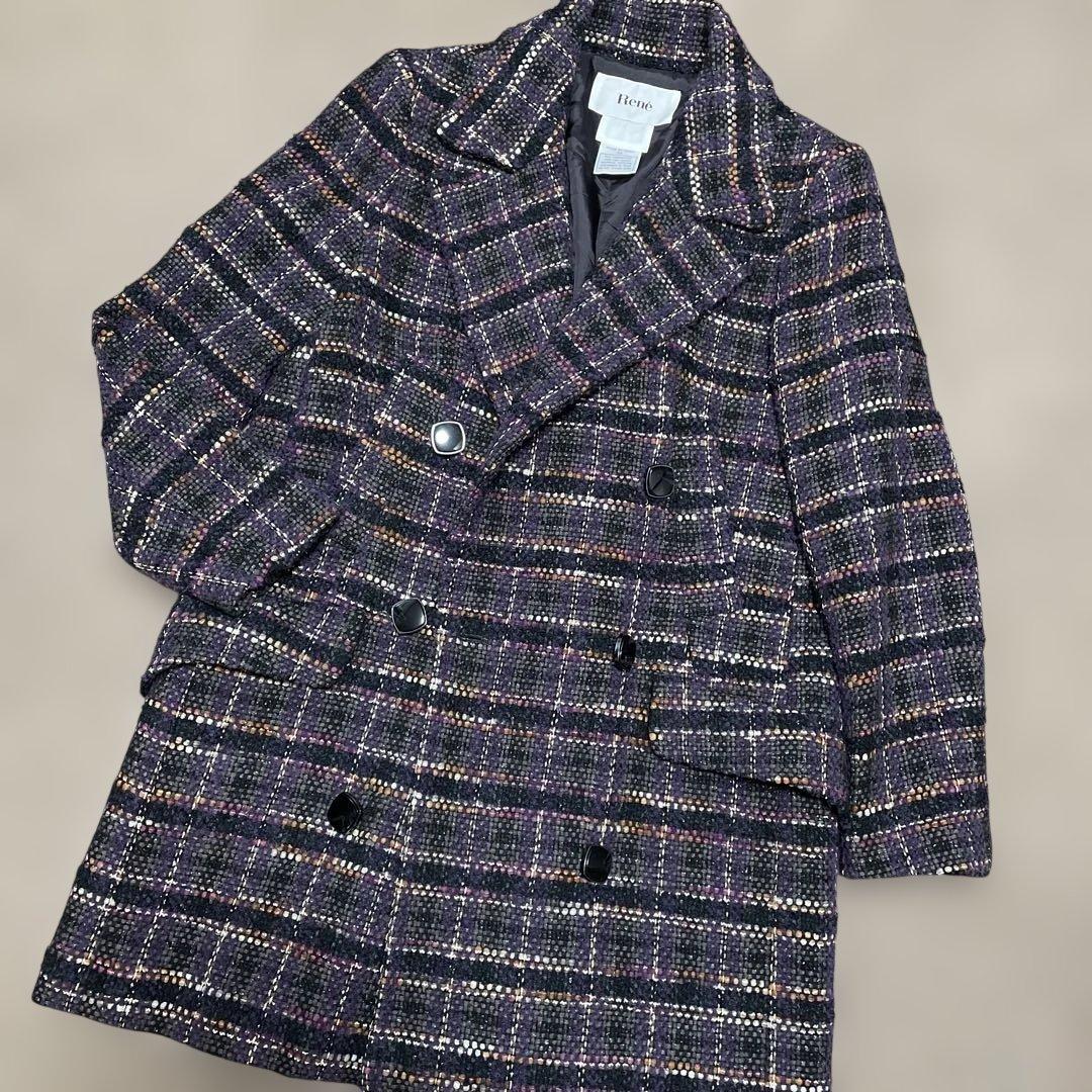 Rene　ルネ　ツイード　TISSUE　コート　ジャケット　ダブルボタン