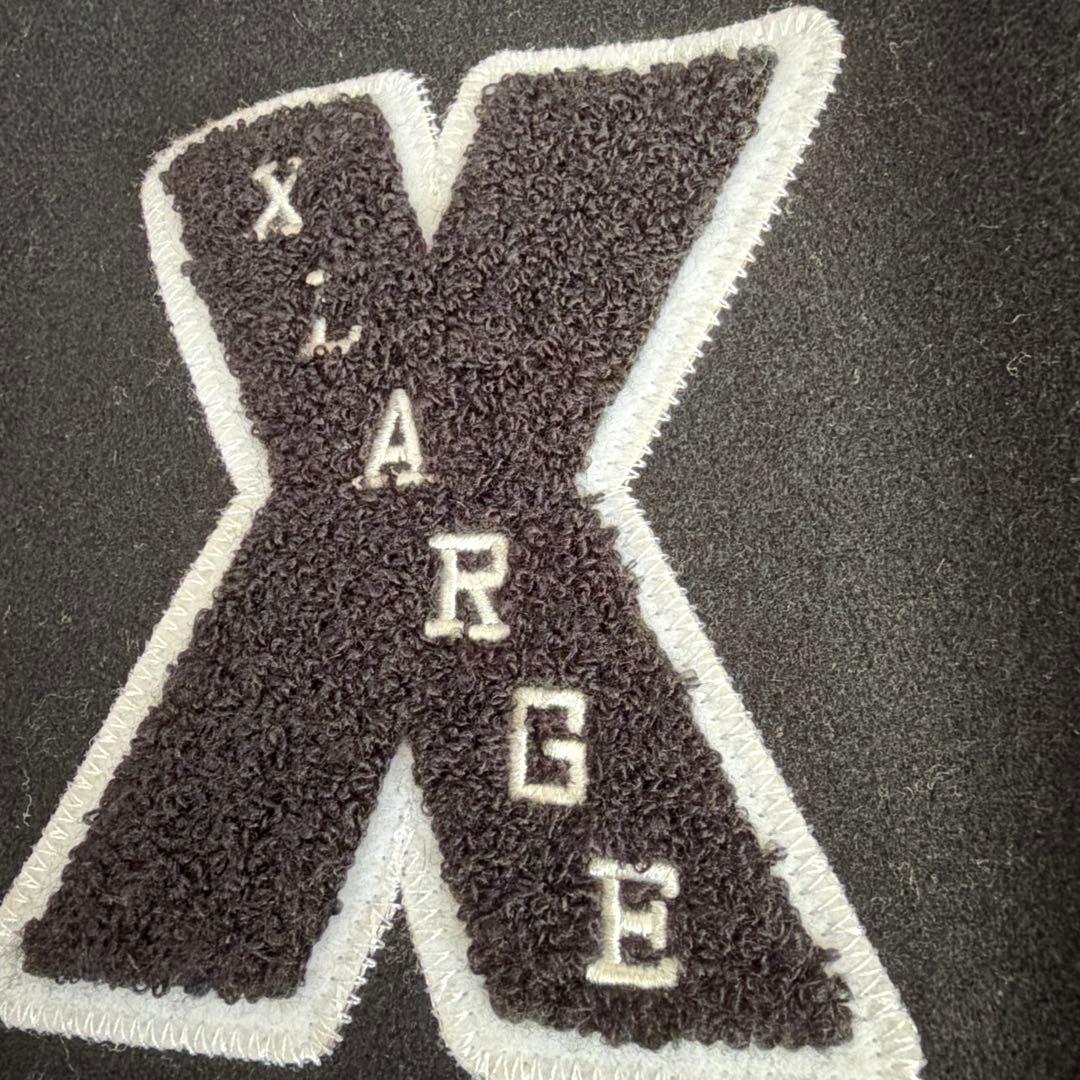 X-LARGE スタジャン　レザー　ブラック　ゴリラ刺繍　エクストララージ